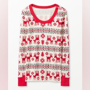 Hanna Andersson women's Dear Deer long sleeve pajama top size Smal